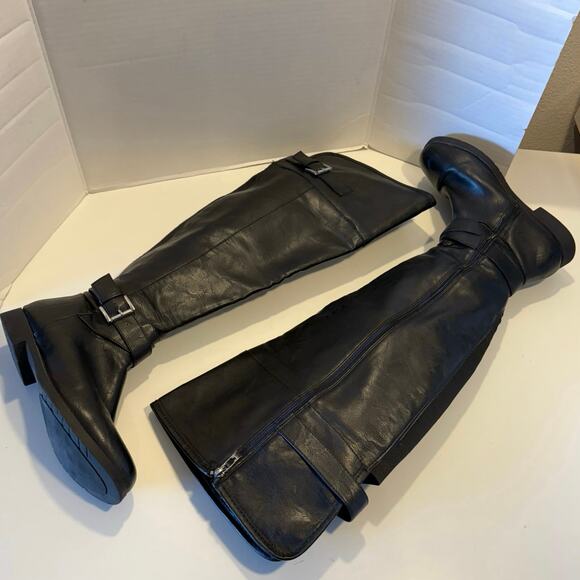 Torrid Over The Knee OTK moto boots faux leather wide calf 7.5 WW - Picture 4 of 14